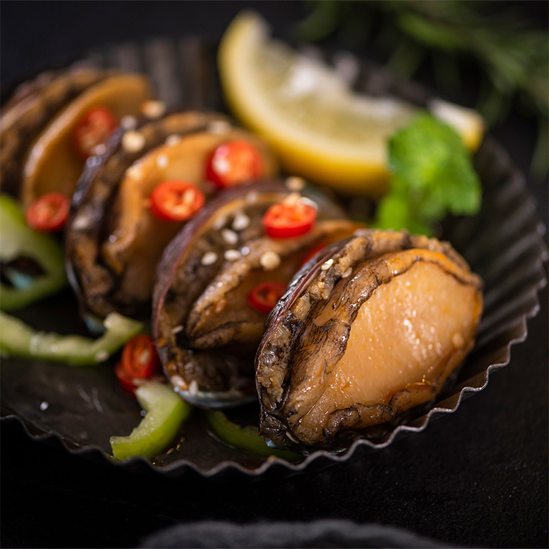 批发辣味带壳鲍鱼肉，调味